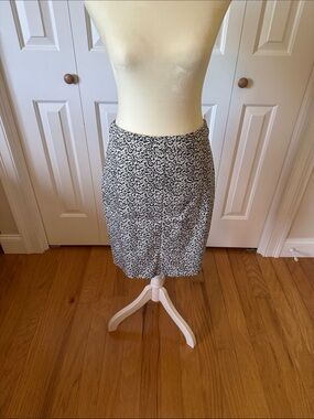 J. Crew Black and White Abstract Print Pencil Skirt